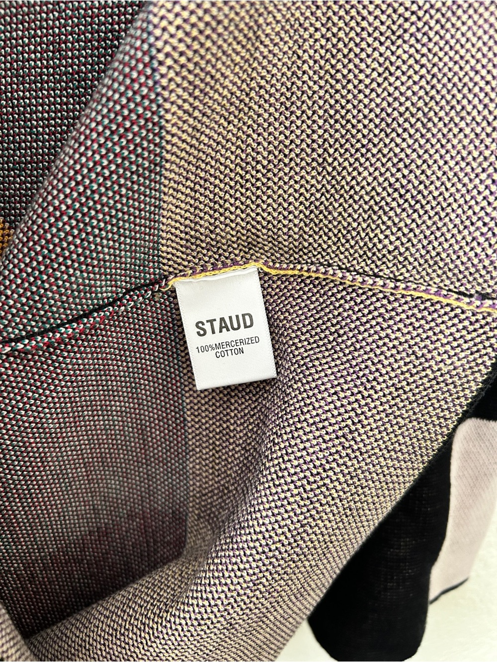 Staud Super Soft Cotton Knit Omars Checked Mercerized Cotton Mini Dress Large - Picture 6 of 10